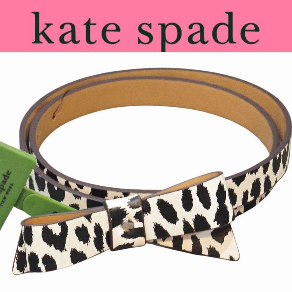 Kate Spade New York Leopard Bow Belt- Black/White